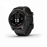 Garmin FENIX 7S PRO Sapphire Solar титановый угольно-серый DLC с силиконовым ремешком