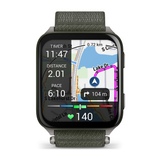 картинка Garmin Venu X1 цвета мха с серой титановой крышкой, черным нейлоновым ремешком ComfortFit от магазина DivingWolf