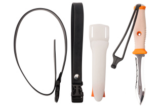 картинка Нож Pelengas Volga белый с магнитным креплением (серрейтор) от магазина DivingWolf