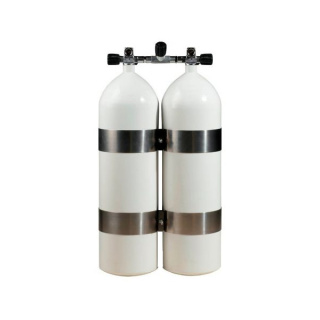 картинка Спарка для сжатого воздуха 12л+12л DIR, изолятор  плоское дно, 230bar, d171мм, белый от магазина DivingWolf