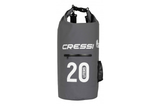 картинка Сумка-рюкзак CRESSI DRY BAG WITH ZIP 20 lt, серая, гермо от магазина DivingWolf