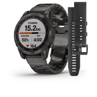 картинка Часы Garmin FENIX 7 Sapphire Solar титановый угольно-серый DLC с угольно-серым титановым DLC браслетом от магазина DivingWolf