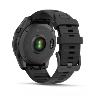 картинка Часы Garmin Fenix E, 47 мм, Amoled, Slate Gray Steel с черным силиконовым ремешком от магазина DivingWolf