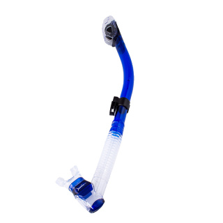 картинка Трубка Marlin Dry Lux blue/clear прямая гофра от магазина DivingWolf