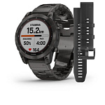 Garmin FENIX 7 Sapphire Solar титановый угольно-серый DLC с угольно-серым титановым DLC браслетом