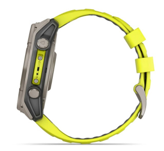 картинка Часы Garmin Fenix 8, 51 мм, Solar, Sapphire Titanium with AMP yellow/graphite силиконовый ремешок от магазина DivingWolf