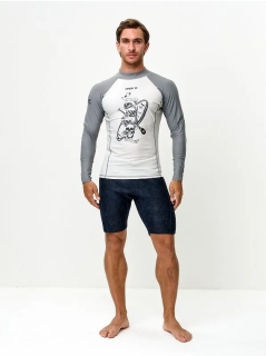 Футболка рашгард лонгслив САРГАН "СКЕЛЕТОН-САП" муж. UPF 50+ св.серый-т.серый-т.серый, 3XL