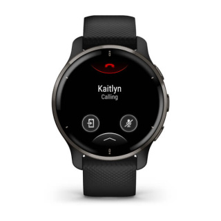 картинка Часы Garmin VENU 2 PLUS черные с серым безелем и силиконовым ремешком от магазина DivingWolf