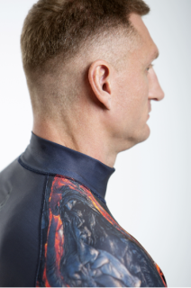 картинка Футболка лайкра MAKO длинный рукав темно-серый/мультиколор Black Edition от магазина DivingWolf