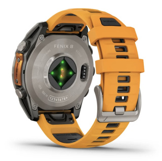 картинка Часы Garmin FENIX 8, 47 мм, AMOLED, Sapphire Titanium with spark orange/graphite силиконовый ремешок от магазина DivingWolf
