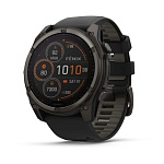 Garmin Fenix 8, 51 мм, Solar, Sapphire Carbon Gray DLC Titanium with Black/Pebble Gray Silicone