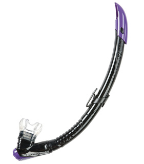 картинка Трубка Zephyr (черный силикон, загубник прозрачный) от магазина DivingWolf