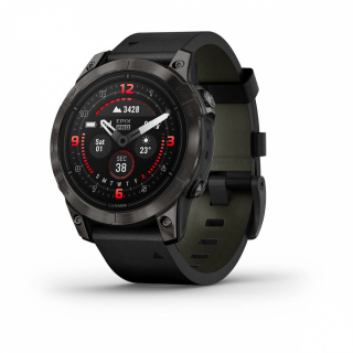 картинка Часы Garmin EPIX PRO (Gen 2) Sapphire Edition 47 мм, титановый, угольно-серый DLC, черный кожаный ремешок от магазина DivingWolf