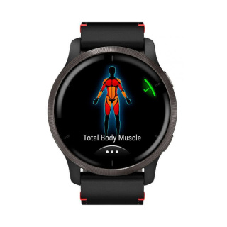 картинка Часы Garmin VENU 2 черные с серым безелем и кожаным ремешком от магазина DivingWolf