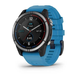 картинка Часы Garmin QUATIX 7 с синим силиконовым ремешком от магазина DivingWolf