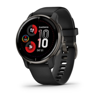 картинка Часы Garmin VENU 2 PLUS, GPS, BLACK + SLATE, LEATHER, EMEA/ANZ от магазина DivingWolf