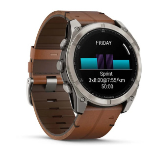 картинка Часы Garmin Fenix 8, 51 мм, AMOLED, Sapphire bare Titanium, black кожаный ремешок от магазина DivingWolf
