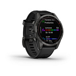 Garmin FENIX 7S Sapphire Solar титановый угольно-серый DLC с силиконовым ремешком