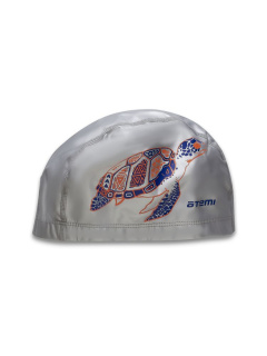 картинка Шапочка для плавания тканевая с ПУ покрытием, серебро, принт, PU 305 от магазина DivingWolf