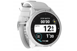 картинка Компьютер-декомпрессиометр подводный ATMOS MISSION 3 WHITE SILVER, наручный от магазина DivingWolf