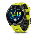 Garmin FORERUNNER 965 черные, темно-серый DLC титановый безель, с желто-черным ремешком