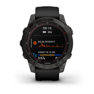 картинка Часы Garmin FENIX 7 Sapphire Solar титановый серый DLC с черным ремешком от магазина DivingWolf