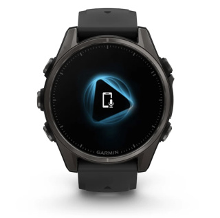 картинка Часы Garmin FENIX 8, 43 мм, AMOLED, Sapphire Carbon Gray DLC Titanium with black/pebble gray силиконовый ремешок от магазина DivingWolf