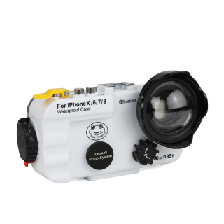 картинка Sea Frogs iPhone X/6/7/8 Bluetoooth (white) подводный бокс для Apple iPhone X/6/7/8 от магазина DivingWolf