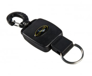 картинка Ретрактор маленький с карабином и стальным кольцом, черный SAEKODIVE от магазина DivingWolf