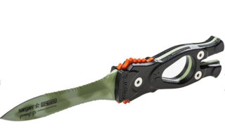 картинка Нож "Сталкер стропорез Z1 зеленый камуфляж от магазина DivingWolf