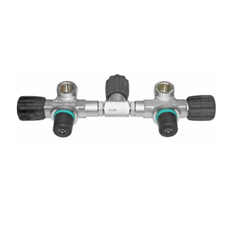 картинка Манифолд 140мм (5-7л) с изолятором радиальный в комплекте с вентилями 230bar O2 очищенный BTS от магазина DivingWolf