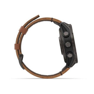 картинка Garmin FENIX 8 Pro – 47 mm, AMOLED Sapphire, arbon grey DLC titanium with Chestnut leather band от магазина DivingWolf