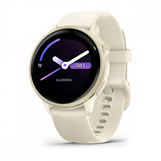 картинка Часы Garmin VIVOACTIVE 6 лунно-золотистый с ремешком цвета слоновой кости от магазина DivingWolf