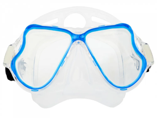 Маска САРГАН "СОНОРА"  прозрачный силикон, синяя  рамка