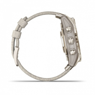 картинка Часы Garmin EPIX Pro (Gen 2) Sapphire Edition 42 мм, золотистый корпус с нейлоновым ремешком сливочного цвета от магазина DivingWolf