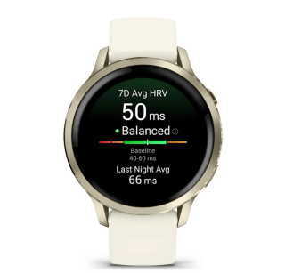 картинка Garmin VENU 4  41 mm, Lunar Gold with Bone Silicone Band and Light Sand Leather Band от магазина DivingWolf