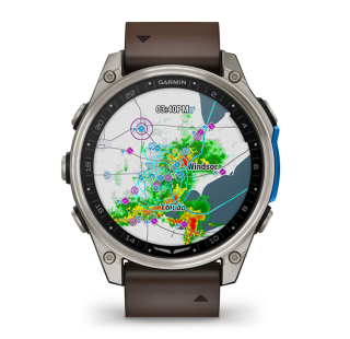 картинка Garmin D2 Mach 2, 47 мм Titanium with Oxford Brown Leather Band от магазина DivingWolf