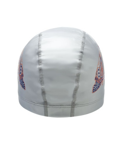 картинка Шапочка для плавания тканевая с ПУ покрытием, серебро, принт, PU 305 от магазина DivingWolf