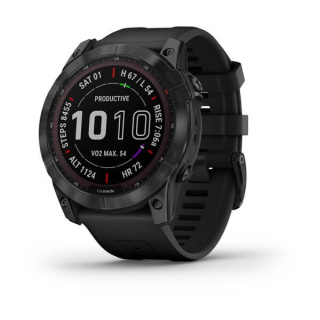 картинка Часы Garmin FENIX 7X Sapphire Solar титановый черный DLC с силиконовым ремешком от магазина DivingWolf