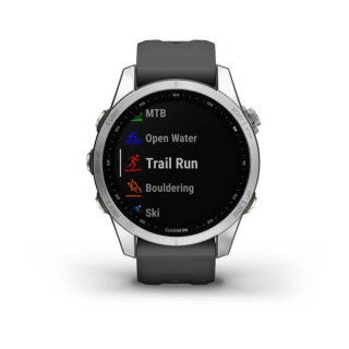 картинка Часы Garmin FENIX 7S серебристый с графитовым силиконовым ремешком от магазина DivingWolf