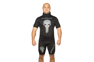 картинка Майка EPSEALON SKULL BLACK 2.5 мм, шлем/короткие рукава от магазина DivingWolf