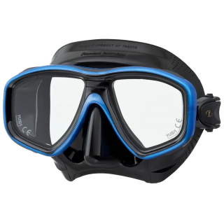 Маска Tusa Ceos, черный силикон/голубой