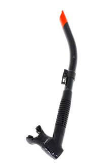 картинка Трубка Marlin Flash Black/orange прямая гофра от магазина DivingWolf