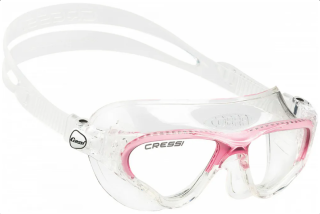 Очки COBRA прозрачный силикон/прозрачные линзы/розовая рамка Cressi