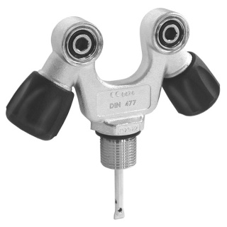 картинка Вентиль M25x2 230bar 2 выхода DIN-INT V-образный COLTRI от магазина DivingWolf