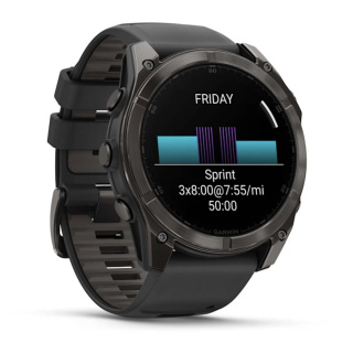 картинка Часы Garmin Fenix 8, 51 мм, AMOLED, Sapphire Carbon Gray DLC Titanium with Black/Pebble Gray силиконовый ремешок от магазина DivingWolf