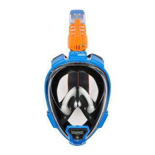 Маска полнолицевая Oceanreef Aria QR+ для сноркелинга, с держателем камеры, цв. синий/черный, р. М/L 