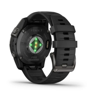 картинка Часы Garmin FENIX 7 Pro Sapphire Solar титан DLC Carbon Grey с черным браслетом от магазина DivingWolf